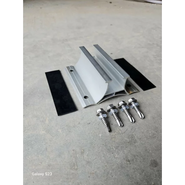 Clema aluminiu pentru tabla ondulata 100 mm cu EPDM + 4 suruburi autoforante