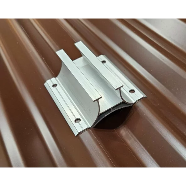 Clema aluminiu pentru tabla ondulata 100 mm cu EPDM + 4 suruburi autoforante