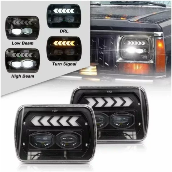 Фар F.TYP 11-OFF ROAD: 7&amp;quot;/45W / 5X7 (инча)/12V-24V/2700LM/ IP 67 Водоустойчив, Динамична сигнализация