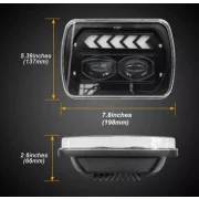 Фар F.TYP 11-OFF ROAD: 7&amp;quot;/45W / 5X7 (инча)/12V-24V/2700LM/ IP 67 Водоустойчив, Динамична сигнализация