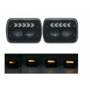 Фар F.TYP 11-OFF ROAD: 7&amp;quot;/45W / 5X7 (инча)/12V-24V/2700LM/ IP 67 Водоустойчив, Динамична сигнализация
