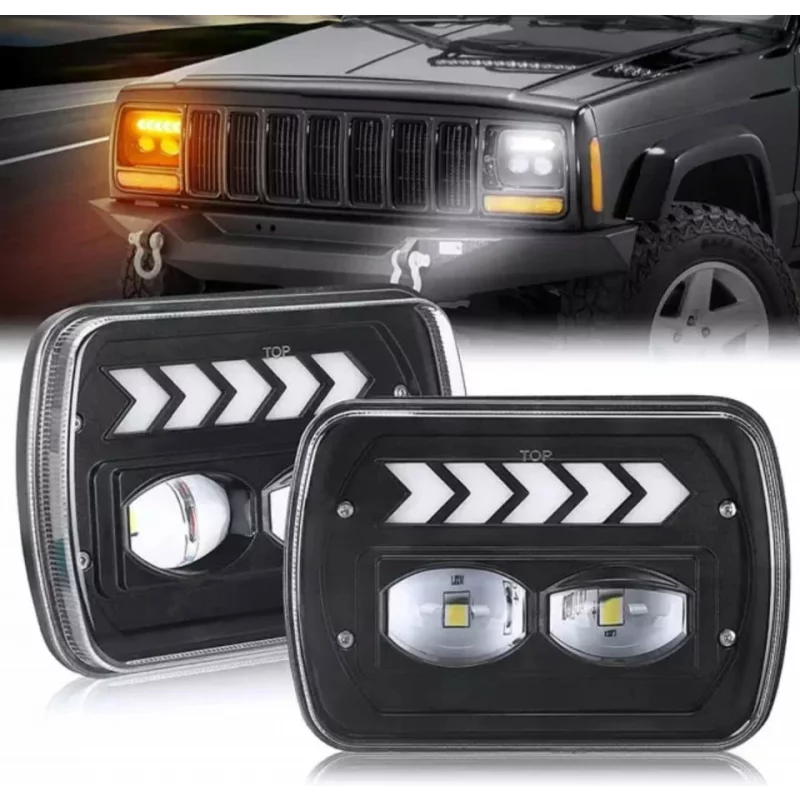 Far F.TIP 11-OFF ROAD: 7"/45W / 5X7 (inch)/12V-24V/2700LM/ IP 67 Rezistent la apa, Semnalizare Dinamica