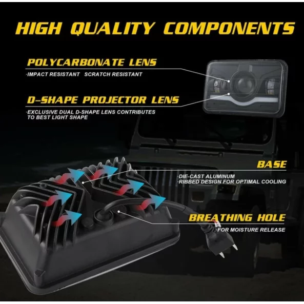 F.TIP 15-OFF ROAD fényszóró: 7&amp;quot;/45W / 5X7 (inch)/12V-24V/30.000LM/ IP 68 Vízálló