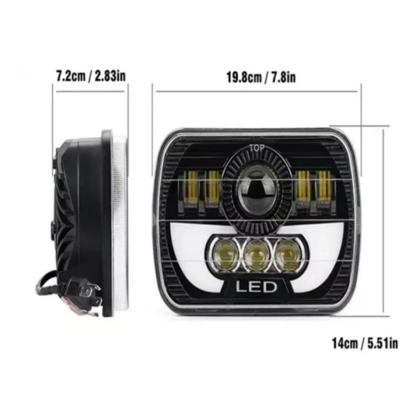 Faro F.TIP 16-OFF ROAD: 7&amp;quot;/90W / 5X7 (pulgadas)/12V-24V/30.000LM/ IP 68 Resistente al agua
