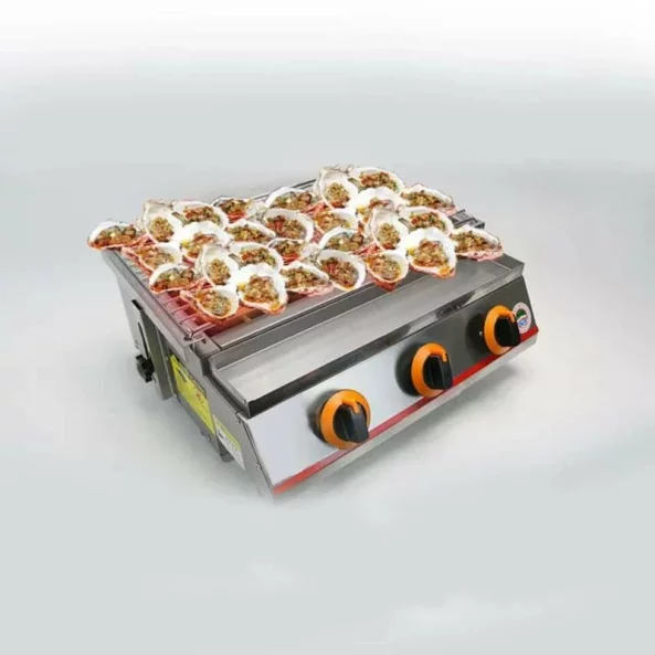 Parrilla - KDM03, 3 fuegos, gas, dimensiones 500 X 410 X 170 mm, acero inoxidable