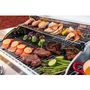 PRODUCTO RESELLADO! Grill - QTC5, 5+1 zonas de coccion, gas, termometro, dimensiones totales 154,5 X90 cm, acero inoxidable