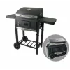 Grill - TTC18, faszén, BBQ füstölő 2 az 1-ben, grill és füstölő, hőmérő, teljes méret 112 x 98,5 cm, fekete
