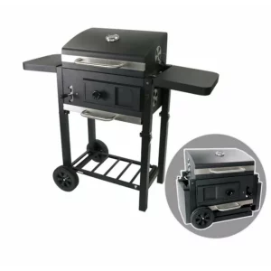 Gratar - TTC18 ,carbune, BBQ smoker 2 in1, grill si afumatoare, termometru, dimensiuni totale 112 X98,5 cm, negru