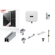 Kit sistem solar fotovoltaic 10KW (10.2KW) trifazic, ON-GRID cu 25 panouri fotovoltaice LONGI 410W prindere pe acoperis de tabla