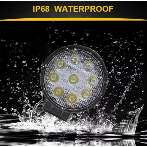 Proiector LED P.TIP 7-OFF ROAD: 4&quot;(110mm)/27W /12V-24V/4.000 LM/ IP 68 Rezistent la apa