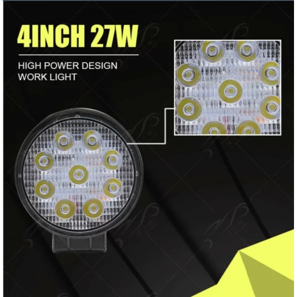 Proiector LED P.TIP 7-OFF ROAD: 4&quot;(110mm)/27W /12V-24V/4.000 LM/ IP 68 Rezistent la apa