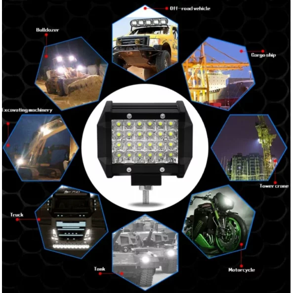LED projektor P.TIP 9-OFF ROAD: 4&amp;quot;/72W /12V-24V/7200 LM/ IP 68 Vízálló
