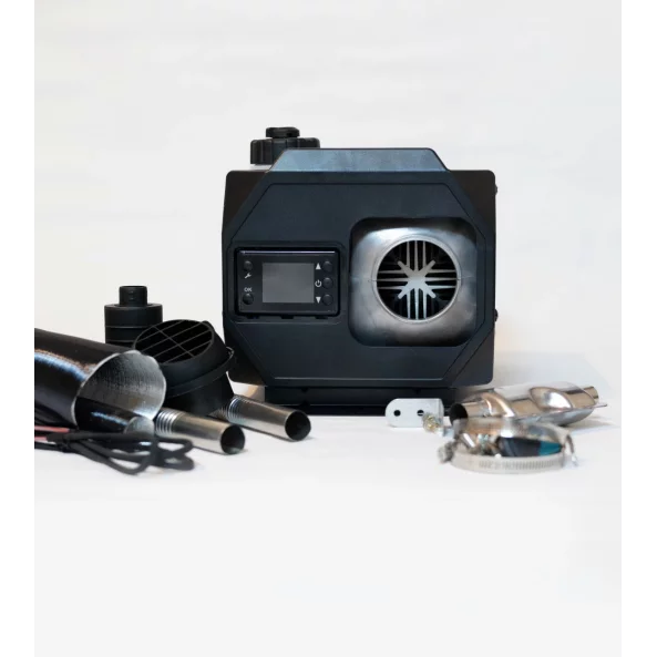 Sirocou portabil patrat alb smart heater premium 8KW 12V SI 24V, carcasa de aluminiu si bujie japoneza kyocera,taxa verde inclusa