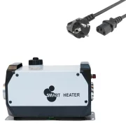 Hordozható négyzet alakú prémium fehér intelligens dízel autófűtés, teljesítmény 8 KW, 12V, 24V ÉS 220V, integrált transzformátor, alumínium ház és japán kyocera gyújtógyertya, zöld adót tartalmaz