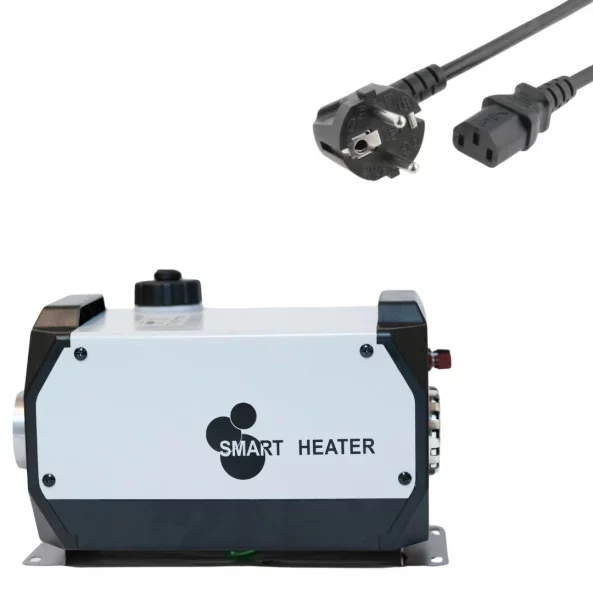 Hordozható négyzet alakú prémium fehér intelligens dízel autófűtés, teljesítmény 8 KW, 12V, 24V ÉS 220V, integrált transzformátor, alumínium ház és japán kyocera gyújtógyertya, zöld adót tartalmaz