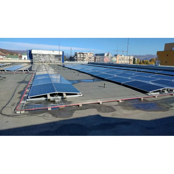 Komplett EAST-WEST 2X5 rendszer, előtétlemezek rögzítése 10 db fotovoltaikus napelem 10 és 15 fokos szögben