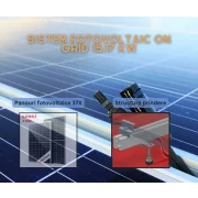 Sistem solar fotovoltaic 15.17KW monofazic, ON-GRID cu 37 panouri fotovoltaice LONGI 410W prindere pe acoperis de tabla