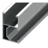 Riel de aluminio para fijación lateral de paneles solares fotovoltaicos, longitud 2,4 m, ancho 26 mm, alto 44 mm