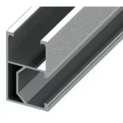 Riel de aluminio para fijación lateral de paneles solares fotovoltaicos, longitud 2,4 m, ancho 26 mm, alto 44 mm