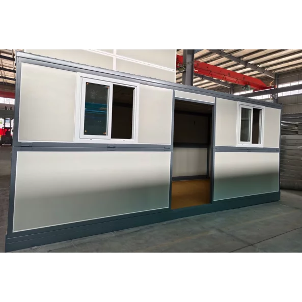 Contenedor plegable gris antracita - vidrio templado / puerta lateral 5800 x 2500 x 2450 (largo x ancho x alto mm)