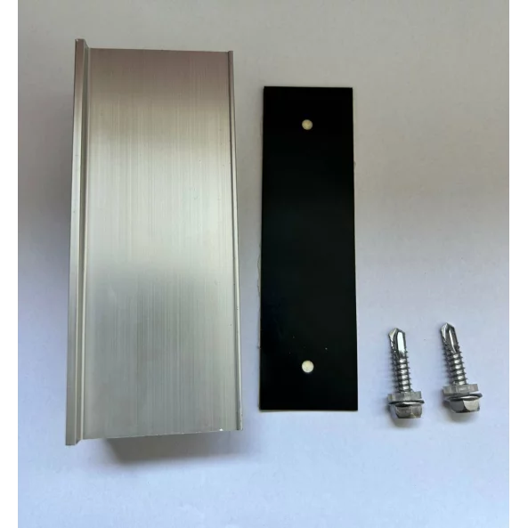 Minicarril 120 mm, altura 50 mm con tira protectora de goma y 2 tornillos autoperforantes 6,3*25