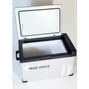 Pachet frigider auto cu compresor smart cooler 30l , 12/24/220v, cu display LCD si bluetooth, transformator 220V inclus, taxa verde inclusa+Husa de protectie termoizolanta