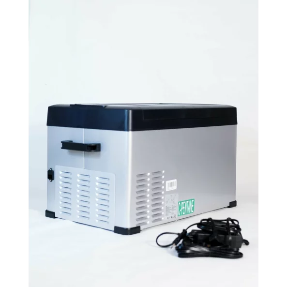 Pachet frigider auto cu compresor smart cooler 30l , 12/24/220v, cu display LCD si bluetooth, transformator 220V inclus, taxa verde inclusa+Husa de protectie termoizolanta