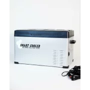 Pachet frigider auto cu compresor smart cooler 30l , 12/24/220v, cu display LCD si bluetooth, transformator 220V inclus, taxa verde inclusa+Husa de protectie termoizolanta