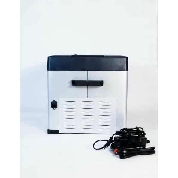 Pachet frigider auto cu compresor smart cooler 30l , 12/24/220v, cu display LCD si bluetooth, transformator 220V inclus, taxa verde inclusa+Husa de protectie termoizolanta