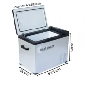 Pachet frigider auto cu compresor smart cooler 50l , 12/24/220v, cu display LCD si bluetooth, transformator 220V inclus, taxa verde inclusa+Husa de protectie termoizolanta