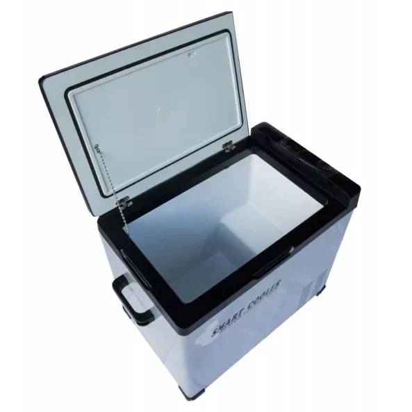 Pachet frigider auto cu compresor smart cooler 50l , 12/24/220v, cu display LCD si bluetooth, transformator 220V inclus, taxa verde inclusa+Husa de protectie termoizolanta