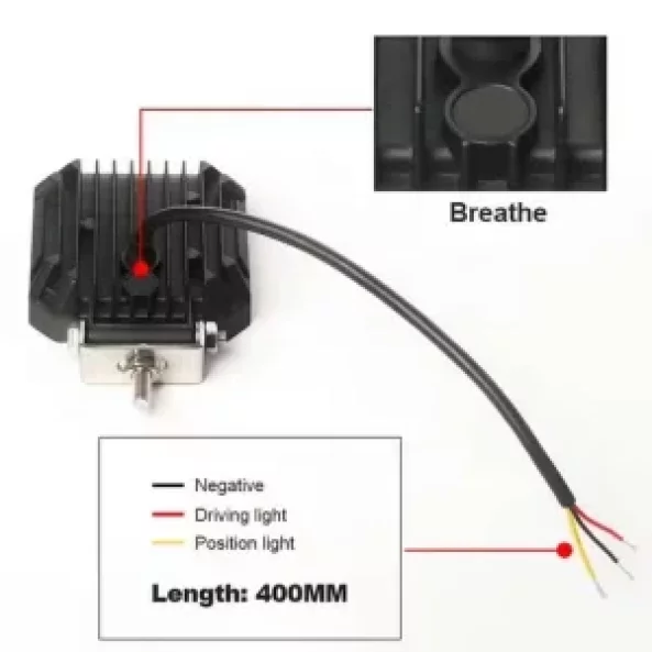 LED projektor P.TIP 39-OFF ROAD: 4&amp;quot;/28W /12V-24V/3000 LM/ IP 67 Vízálló