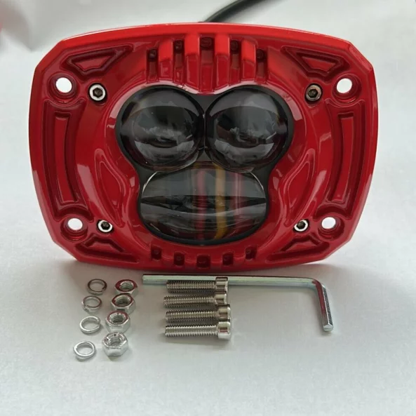 LED проектор P.TIP 42 червен-OFF ROAD: 4&amp;quot;/30W /12V-24V/ IP 67 Водоустойчив