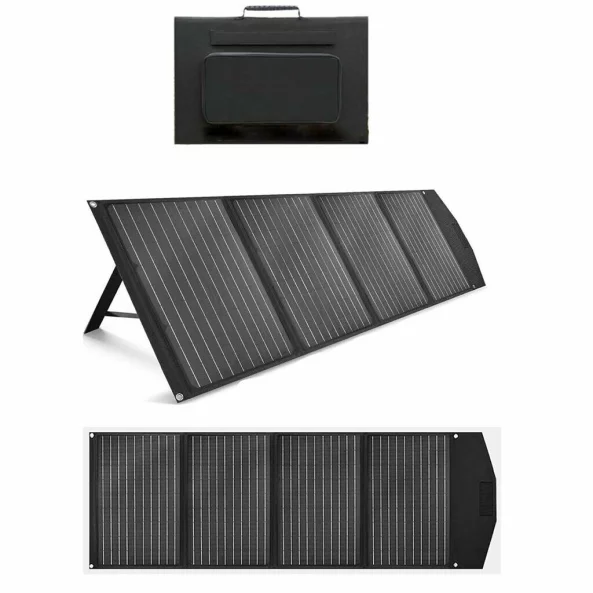 Panou solar portabil 200W, pliabil in 4 bucati, IP65 cu alimentare directă pentru frigidere auto, flexibil, pentru cabane, rulote, cort, camping