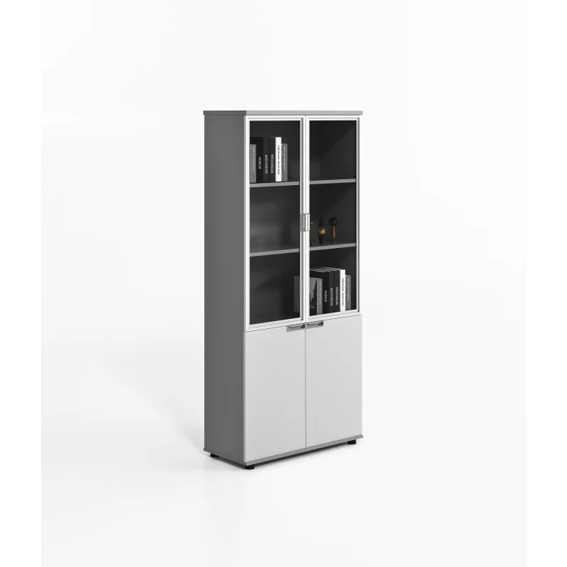 Dulap cu 2 usi partea superioara cu usi de sticlă ,design modern și elegant ,calitate premium , dimensiuni 800*400*2000