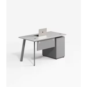 Mesa de oficina con armario lateral, diseño moderno y elegante, calidad premium, dimensiones 1400*700*750