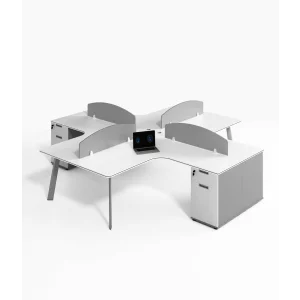 Birou operational , statie de lucru cu 4 posturi si dulapuri integrate  ,design modern și elegant ,calitate premium , dimensiuni 2800*2800*750