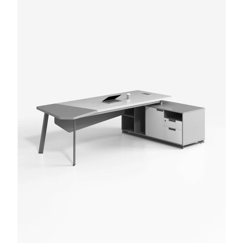 Masă birou cu dulap lateral ,design modern și elegant ,calitate premium , dimensiuni 2000*1400*750