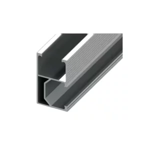 Riel de aluminio para fijación lateral de paneles solares fotovoltaicos, longitud 4,4 m, ancho 26 mm, alto 42 mm