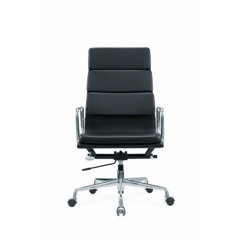 Scaun de birou ergonomic ,reglabil din piele ecologica si cadru din aluminiu ,culoare: negru  ,design modern și elegant ,calitate premium ,dimensiuni 590*500*1060-1150