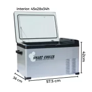 Pachet frigider auto cu compresor smart cooler 40l , 12/24/220v, cu display LCD si bluetooth, transformator 220V inclus, taxa verde inclusa+Husa de protectie termoizolanta