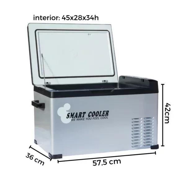 Pachet frigider auto cu compresor smart cooler 40l , 12/24/220v, cu display LCD si bluetooth, transformator 220V inclus, taxa verde inclusa+Husa de protectie termoizolanta