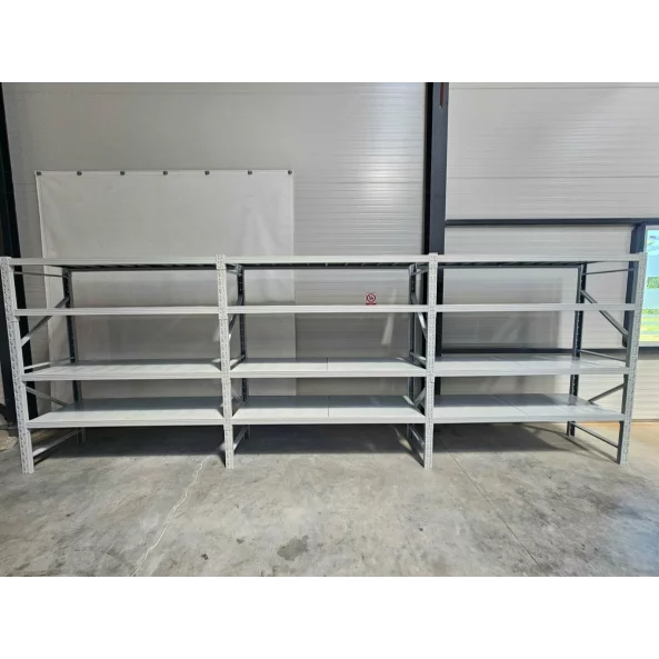 Бял професионален рафт за съхранение L5800x600xH2000, 2400 кг.