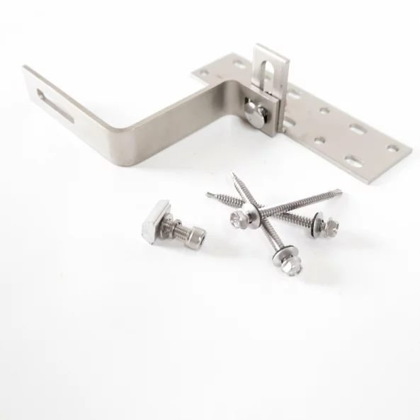 Clema reglabila pentru acoperis tigla compatibila cu sinele R19 / R22 (prindere laterala)