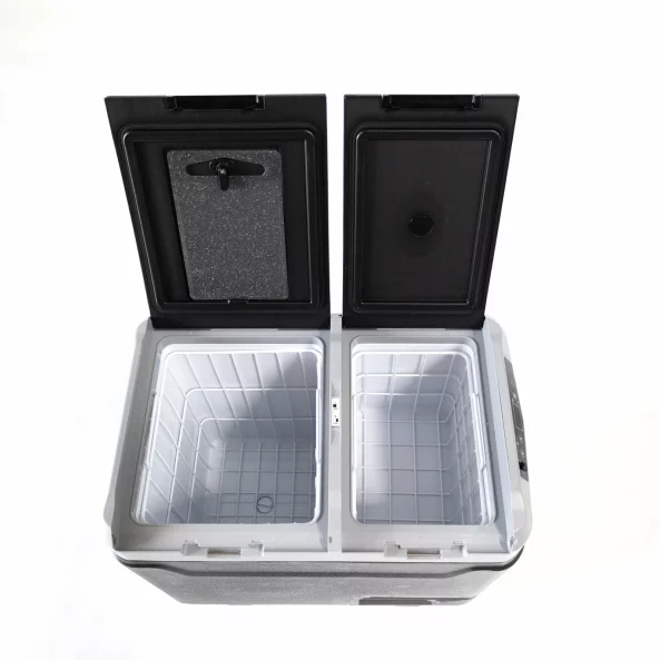 Автохладилник с компресор Smart Cooler, с Bluetooth, двойна зона на охлаждане, капацитет 60L, вградена батерия, включена еко такса.