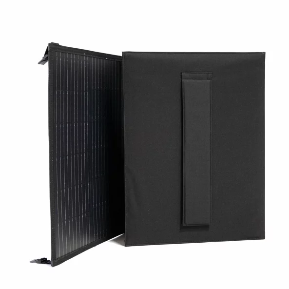 Panou solar portabil 100W, pliabil in 3 bucati, IP65 cu alimentare directă pentru frigidere auto, flexibil, pentru cabane, rulote, cort, camping