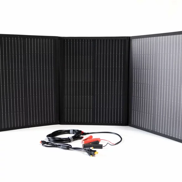 Panou solar portabil 100W, pliabil in 3 bucati, IP65 cu alimentare directă pentru frigidere auto, flexibil, pentru cabane, rulote, cort, camping