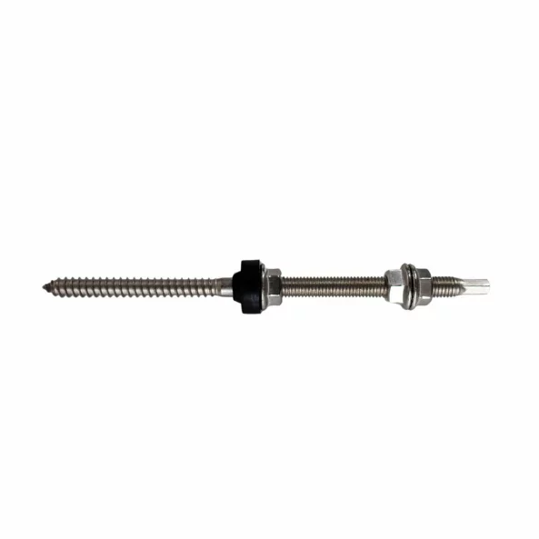 Surub fixare inox M10 X 200 mm cu cap hexagonal SW7 prevazut cu 3 piulite din inox