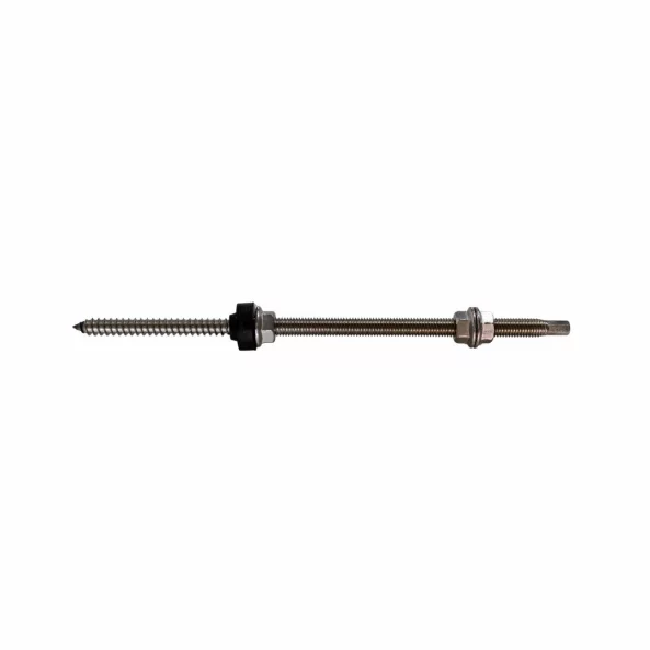 Surub fixare inox M10 X 200 mm cu cap hexagonal SW7 prevazut cu 3 piulite din inox