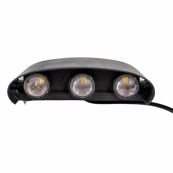 Черна външна LED лампа 6W студена светлина